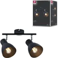 Paulmann Davy, Utanpåliggande spotlight, E27, 2 lampor, Svart
