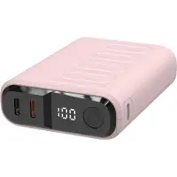 RealPower PB-10000 C Powerbank 10000 mAh Power Delivery USB-C kontakt (Power Delivery) Ganmmalrosa Statusindikering