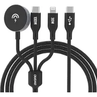 Dudao 3-i-1 USB-kabel med Apple Watch-laddare, USB-C och Lightning