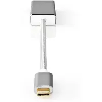 Nedis USB-C(tm) Adapter | USB 3.2 Gen 1 | USB-C(tm) Hane | Mini DisplayPort Hona | 0.20 m | Rund | Guldplaterad | Flätad / Nylon | Silver | Kartong med täckt fönster