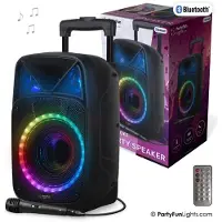 Partyfunlights Nielsen högtalarkolonn light karaoke med handtag och hjul