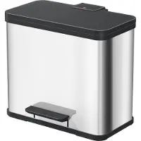 Hailo öko duo plus L 6302000 Sopkärl 26 l Rostfritt stål (L x B x H) 470 x 470 x 430 mm Rostfritt stål Fot-pedalmekanism 1 st