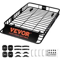 Vevor takräcke lastkorg, 64" x 39" x 6" taklasthållare med förlängning, kraftigt stål 200 LBS Kapacitet Universal takräckeskorg, bagagehållare för SUV, lastbil