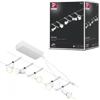 Paulmann Wire Salt vajersystem 5 lampor m vit, Vitt / opal, Hall, Metall, Modern, Skensystem belysning