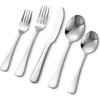 Vevor 30-delars bestickset i rostfritt stål av livsmedelskvalitet, spegelblank bestickset, diskmaskinssäkert porslin för kök och hem, plats för 6 personer, inklusive kniv, gaffel och sked