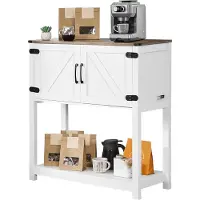 Vevor Kaffebarskåp, 89 x 33 x 89 cm Lantligt kaffebarskåp med förvaring i 3 nivåer, Kaffebarbord med magnetdörrar, Lantligt skänk, bufféskåp för vardagsrum, entré