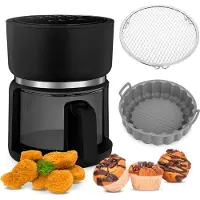 4Swiss ABB-G24 Pure Glass Black non-fat fryer.
