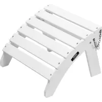 Vevor Adirondack fotpall, 43,8 cm (17,7 L x 43,8 B x 33,8 H) hopfällbar Adirondack fotpall i HDPE-plast, väderbeständig fotstöd för Adirondack-stol, används ofta för utomhusveranda, pool, gräsmatta, b