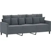 vidaXL 3-sitssoffa mörkgrå 180 cm sammet