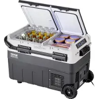 Vevor Bärbart bilkylskåp, 12 volt bilkylskåp, 40 l / 42,3 qt bärbar frys med dubbla zoner, -4℉-68℉ justerbar temperatur, kompressorkylare för hem, utomhus, camping, husbil, bil