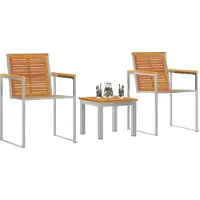 vidaXL Solstol 3 pcs Brun Massivt Akaciaträ