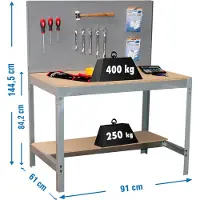 Simonwork (bancos De Trabajo) Bt2 Metallhylla 1445x910x610 Mm