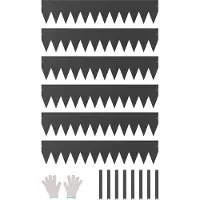 Vevor stålkantlist, 6-pack 40 x 8 tum rostbeständig metallkantlist, böjbar trädgårdskant, kraftig gräsmatta, enkel att installera, rabattgångavdelare svart