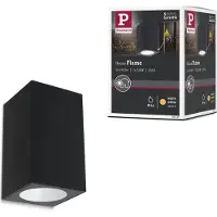 Paulmann LED utomhus vägglampa Flame, Svart, Aluminium / grå / zink, Modern, LED-vägglampa utomhus