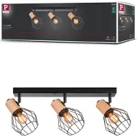 Paulmann Lanka, Nedtryckbar spotlight, E14, 3 lampor, 230 V, Svart