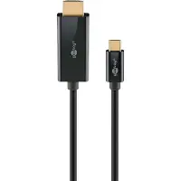 Goobay 75696, 1 m, USB Typ-C, HDMI, Hankontakt, Hankontakt, Rak