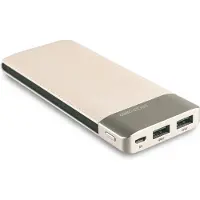 RealPower PB-8000 Powerbank 8000 mAh LiPo Champagne Statusindikering
