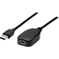 Manhattan USB-kabel USB 3.2 Gen1 USB-A kontakt, USB-A uttag 5.00 m Svart 150712
