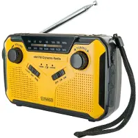 Schwaiger Utomhusradio FM, AM, FM Handvev, Solcellspanel, Stänkvattenskyddad, Stötsäker, Ficklampa Gul, Svart