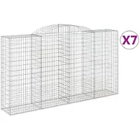 vidaXL Gabioner bågformade 7 st 300x50x160/180 cm galvaniserat järn