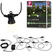 Paulmann Plug & Shine LED ljusslinga Globe 7x0,2W 94165, dimbar, Svart, Syntetmaterial, Modern