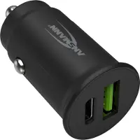 Ansmann InCar Charger CC230PD USB-laddare 30 W 1x USB-A, 1x USB-C Power Delivery Svart Personbil, Lastbil