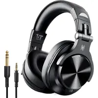 OneOdio Fusion A70 Over Ear-hörlurar Bluetooth Stereo Svart High-Resolution Audio Headset, Vändbara kåpor DJ
