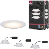 Paulmann LED-badrumsbelysning inbyggnad Set 3 st 19.5 W Satin, Vit