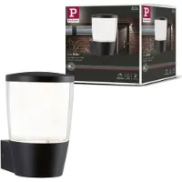 Paulmann Vägglampa utomhus Bako, dimbar, Svart, Aluminium / grå / zink, Modern, Utomhusvägglampa