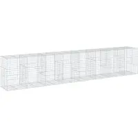 vidaXL Gabionkorg med skydd 800x100x150 cm galvaniserat järn