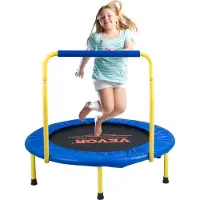 Vevor 91,4 cm studsmatta för barn, 91,4 cm studsmatta för inomhus-/utomhusbruk, hopfällbar mini-babystudsmatta med skumhandtag, rekreationsstudsmatta, födelsedagspresent för barn från 3 år