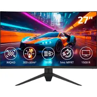 ODYS Q27-X LED-skärm EEK F (A - G) 68.6 cm (27 tum) 2560 x 1440 pixel 16:9 1 ms HDMI 2.1, DisplayPort, Hörlurar (3.5 mm) VA LED