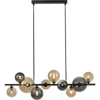Paul Neuhaus Glas pendellampa Popsicle, Svart, Vardagsrum / matsal, Metall, Modern, Pendellampa