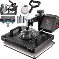 Vevor Värmepress 6 i 1 Värmepressmaskin 38x30cm T-shirtpress Muggtryckmaskin Multifunktionell värmeöverföringsmaskin för T-shirtmugg Hattplatta Sublimeringstryck