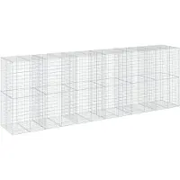 vidaXL Gabionkorg med skydd 600x100x200 cm galvaniserat järn