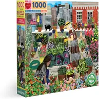 Eeboo : Piece and Love Urban Gardening 1000 Piece fyrkantig vuxen pusselpussel fr vuxna och familjer glansiga robusta bitar och minimalt pusselda