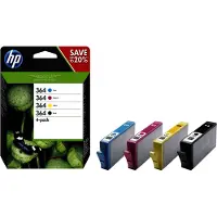 HP 364 Bläck Original Kombi-pack Svart, Cyan, Magenta, Gul N9J73AE Bläck