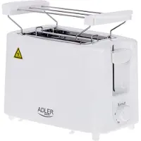 Adler AD 3223, 2 skivor, Vit, Rotations-, 750 W, 900 W, 0,75 m