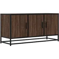 vidaXL Tv-bänk brun ek 100x35x50 cm konstruerat trä och metall