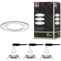 Paulmann 934.45, Nedtryckbar spotlight, GU10, 3 lampor, LED, 2700 K, Krom