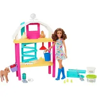 Barbie DOCKA GÅRDSET GLADA KYCKLINGAR set med Barbie-docka kycklingar HGY88