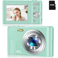 INF Digitalkamera 48 MP, 1080p FHD, 16x zoom, 32GB minneskort Green