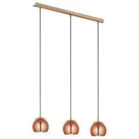Eglo Rocamar - Hängande lampa - 3 uttag - E27 - klar, koppar