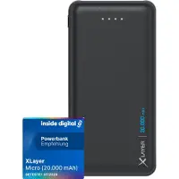 XLayer 217283, Svart, Mobiltelefon / smartphone, Surfplatta, Litium Polymer (LiPo), 20000 mAh, USB, 5 V
