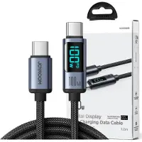 JOYROOM S-CC100A16 Prism Digital Display USB-C-kabel - 100W - Svart