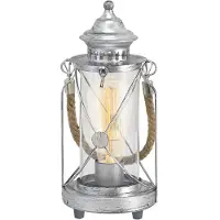 Eglo Bordslampa KIRIAN, Aluminium / grå / zink, Vardagsrum / matsal, Metall, Medelhavsinspirerad, Bordslampa