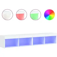 vidaXL TV-bänk med LED-belysning 2 st vit 80x30x30 cm