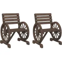 vidaXL Set med 2 Trädgårdsstolar, Fåtöljer med Ryggstöd, Sittplatser med Armstöd Terrass Balkong Patio Utomhus, Trä av 365102