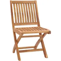 vidaXL Hopfällbara trädgårdsstolar 2 st massiv teak
