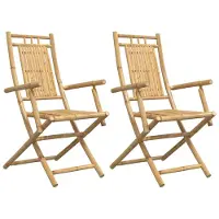 vidaXL Hopfällbara trädgårdsstolar 2 st 53x66x99 cm bambu